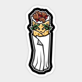 Cute Greek Canadian Donair in a Toga with Ancient Greece Vibes - Donair Sticker